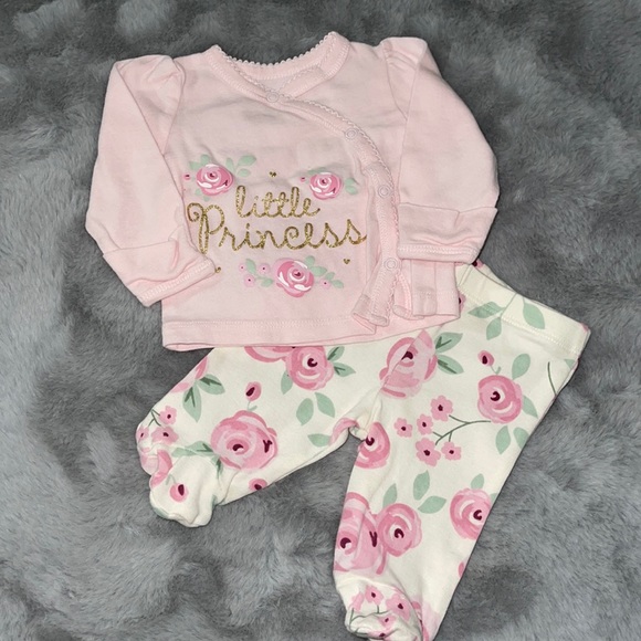 Gerber Other - 🌈 Gerber Baby Girl Set Newborn Floral Shirt Pants Coming Home Outfit